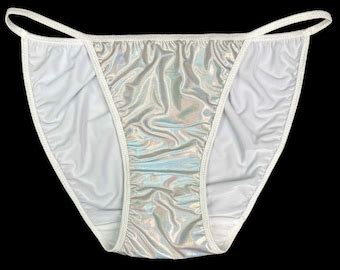 Satin String Bikini Panty White Etsy