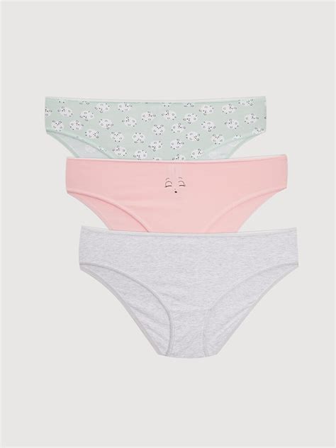 LCW Young Pembe Baskılı Bikini Külot 3 lü Paket W1IL09Z8 GAT LCW