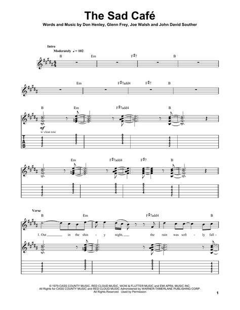 The Sad Cafe By Eagles Guitar Tab Play Along Guitar Instructor