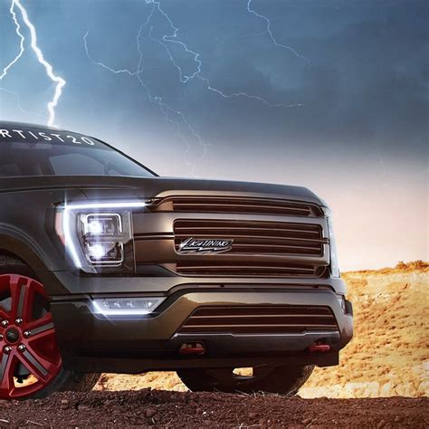 Ford F Svt Lightning Imagined With Gt Engine And Red Wheels