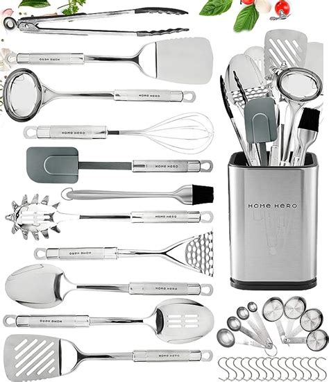 Amazon Home Hero Kitchen Utensils Set Stainless Steel Cooking