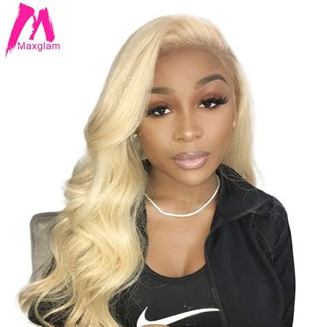 Maxglam Blonde Lace Front Wig Human Hair Wigs For Black Women Pre Plucked With Baby Hair