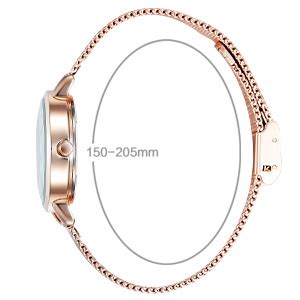 Alienwork Armbanduhr Damen Rose Gold Metall Mesh Armband Edelstahl