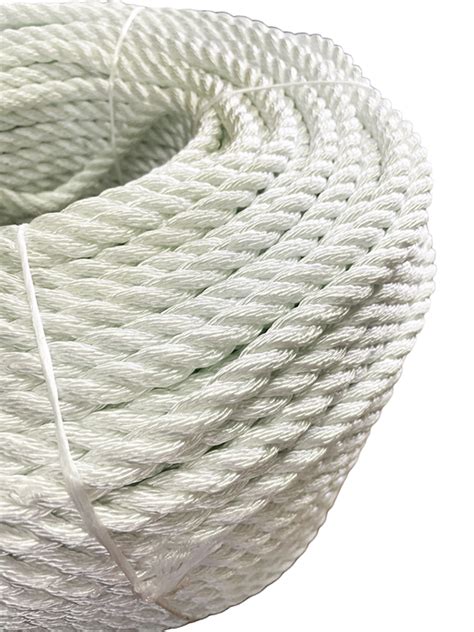 Timko Ltd White Nylon Rope 32mm X 220m Coil 3 Strand Nylon Rope