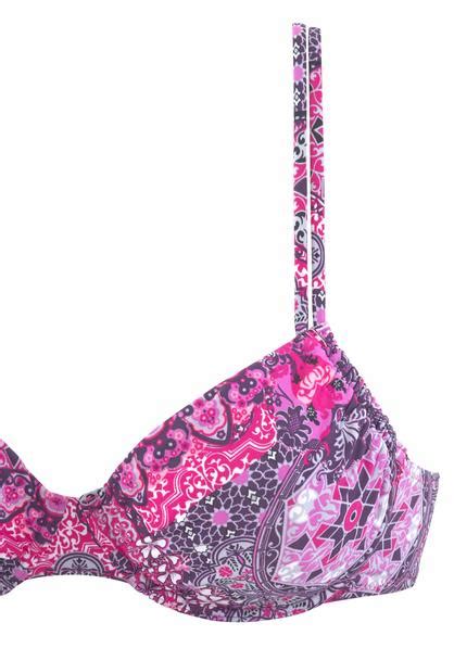 Buffalo B Gel Bikini Top Shari Aubergine Bedruckt Cup C