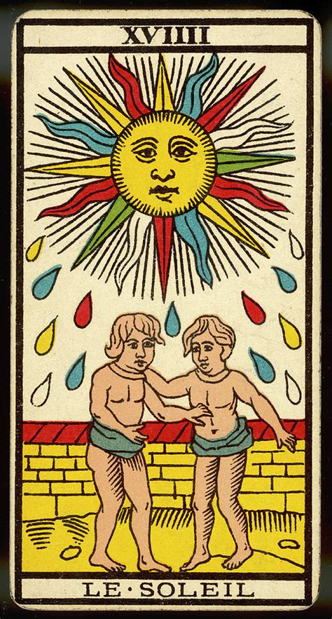 Tarot Card 19 - Le Soleil (the Sun) Drawing by Mary Evans Picture ...