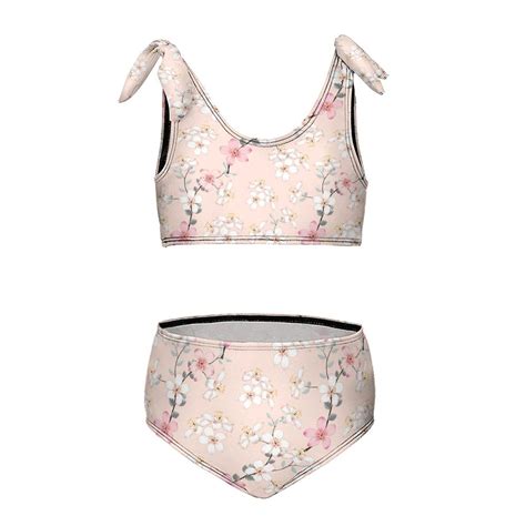 Pastel Flower Pattern Girl S Piece Bikini Set Beach Sport Swimsuit Swimwear Y Cm