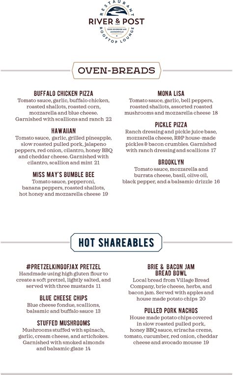 Rooftop Menu — River & Post