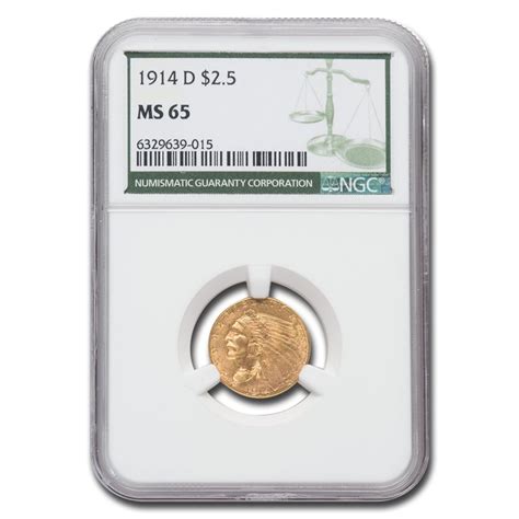 Buy 1914 D 250 Indian Gold Quarter Eagle Ms 65 Ngc Green Label Apmex