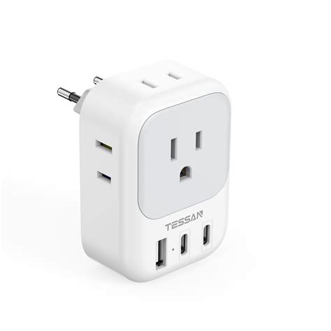 Snapklik.com : TESSAN European Travel Plug Adapter, Type C Power Adaptor
