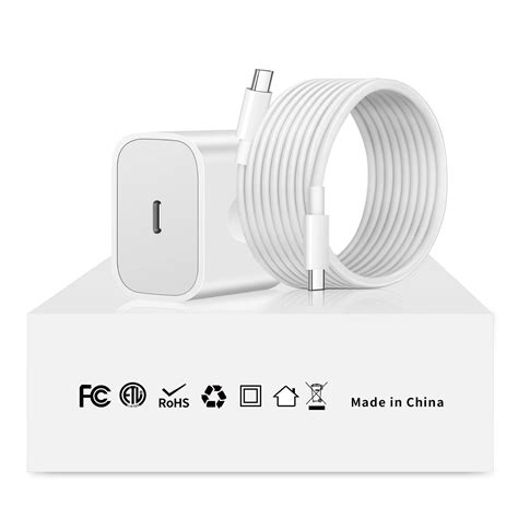 HHMM 20W Fast iPad Charger Block for iPad with 6ft C to C Cable [Apple