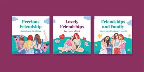 Watercolor Style Banner Template Celebrating National Friendship Day