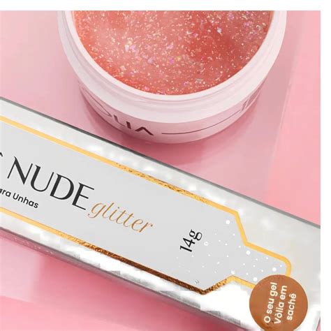 Gel Classic Nude Glitter V Lia G Brilho Elegante E Alta Performance Para Alongamentos