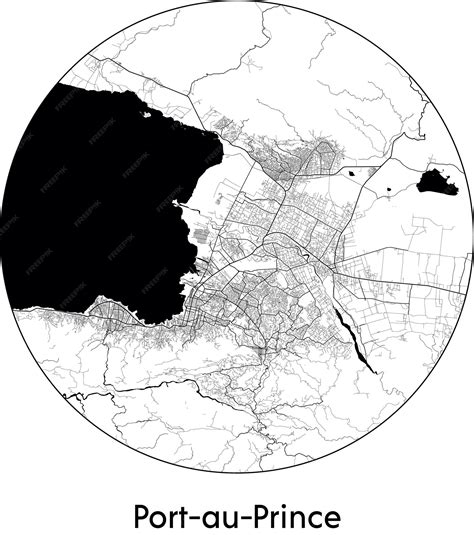 Premium Vector | City map north america haiti port au prince vector