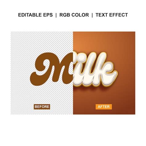 Premium Vector Milk Text Effect Illustrator