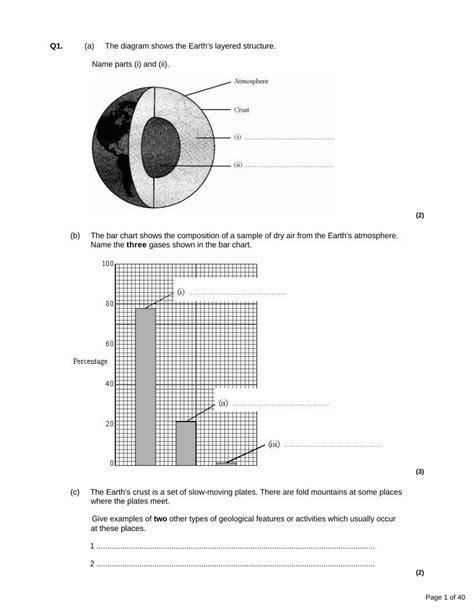 Pdf A The Diagram Shows The Earths Layered Structure Q