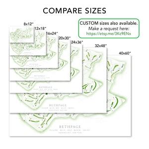 Bethpage State Park Golf Course Map, Layout of All 5 Courses, Long Island Golfing Print, Gift ...