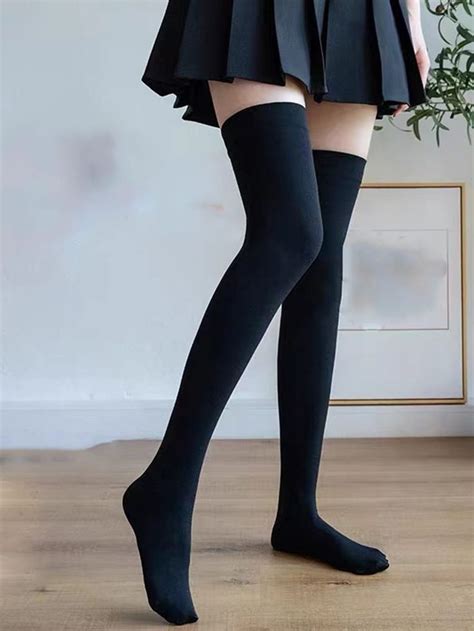 Solid Over The Knee Socks Knee Socks Over The Knee Socks Knee Socks Outfits