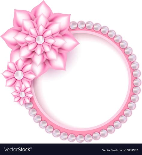 Jewelry Pink Pearl Frame For Photo Vector Image On Vectorstock