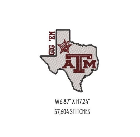 Texas Aggies Texas AM SEC Team Gig Em Machine Embroidery - Etsy