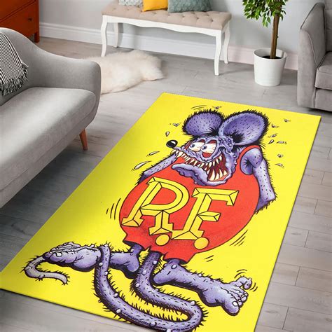 Rat Fink Logo Hot Rod Rug Dingmun