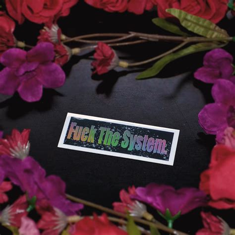 Fuck The System Sticker Holographic Weatherproof Etsy UK