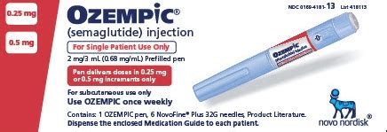 Ozempic 2 Mg 3 ML 0 68 Mg ML Prefilled Pen That Delivers 0 25 Mg Or 0