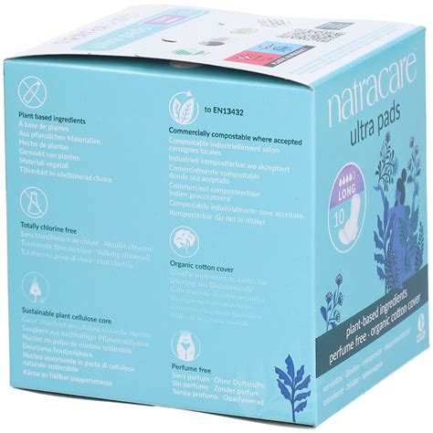 Natracare® Ultra Maandverband Lang met Vleugels 10 St - Farmaline