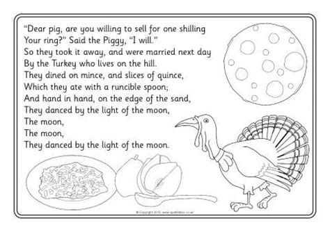 The Owl And The Pussycat Colouring Sheets SB10064 SparkleBox