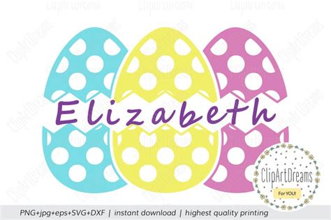 Split Eggs Svg Easter Eggs Polka Dot Easter Egg Monogram