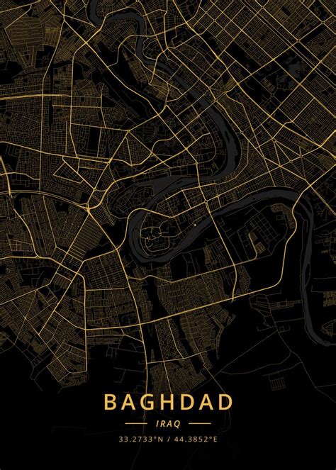 Baghdad Iraq Poster By Designer Map Art Displate Artofit