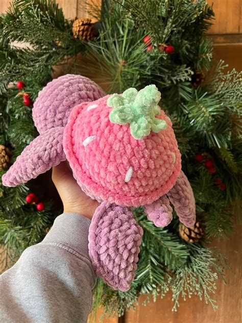 Crochet Strawberry Turtle Pattern PDF Download Beginner Etsy España