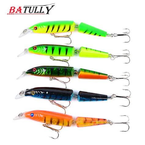 Batully Pcs Pack Cm Minnow Bait Jointed Fishing Lure Dual Hook