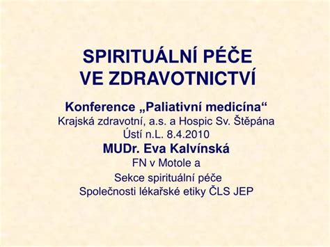 Ppt Spiritu Ln P E Ve Zdravotnictv Powerpoint Presentation Free