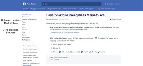 Tidak Bisa Masuk Dan Mengakses Marketplace Facebook