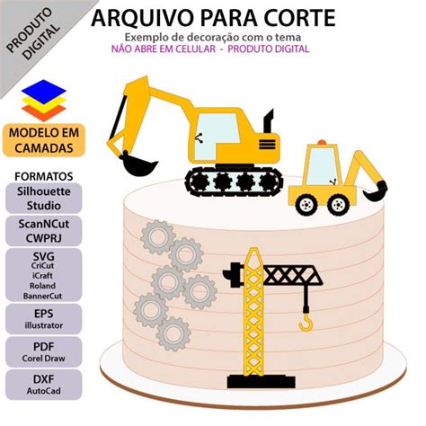 Arquivo Topo De Bolo Trator Retroescavadeira Arquivo Da L