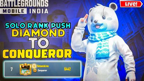 🇮🇳 Daimond To Conqueror C3s7🥰 🔴bgmi Live Solo Rank Push Live Solo