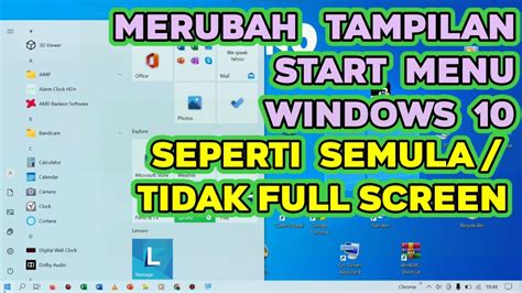 Mengembalikan Tampilan Start Menu Windows Seperti Semula Tidak