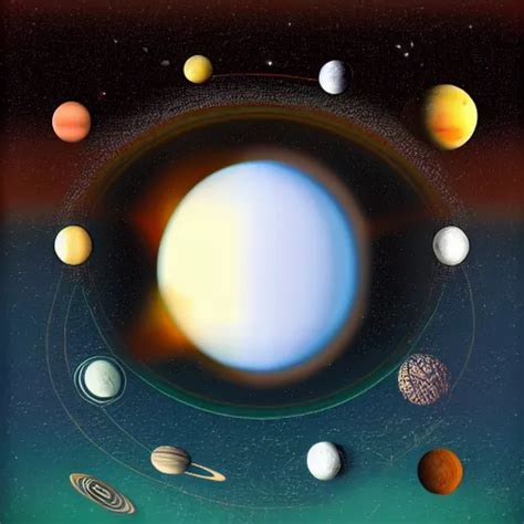 Planet With Many Moons Digital Art Stable Diffusion OpenArt