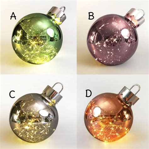 20cm Light Up Glass Christmas Bauble Table Decoration