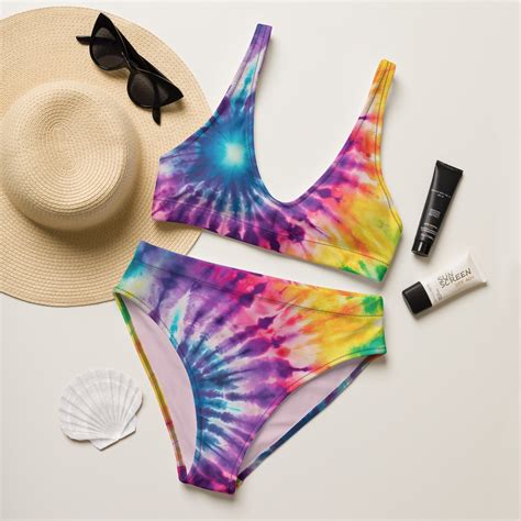 Cute Tie Dye Bikini Set Retro Bikini Cute Bathing Suit Set Purple And Pink Tie Dye Swim Suit