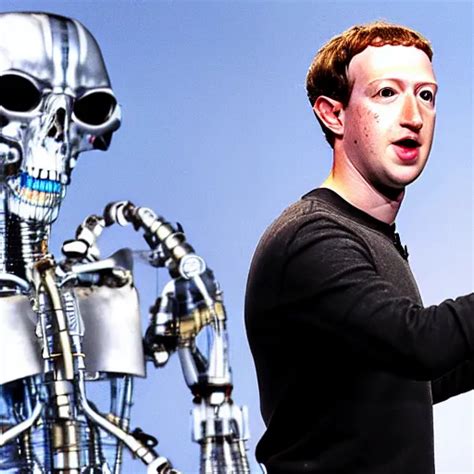 Mark Zuckerberg As A Cyborg In The Terminator Stable Diffusion