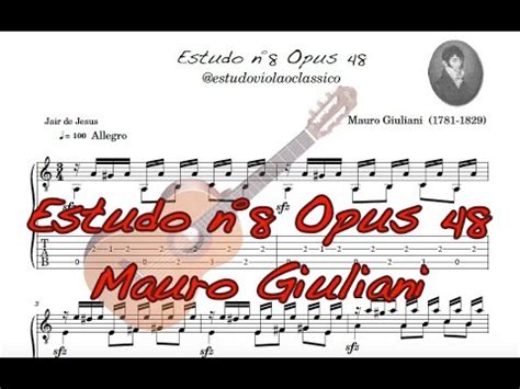 Estudo nº8 Opus 48 de Mauro Giuliani para violão clássico YouTube