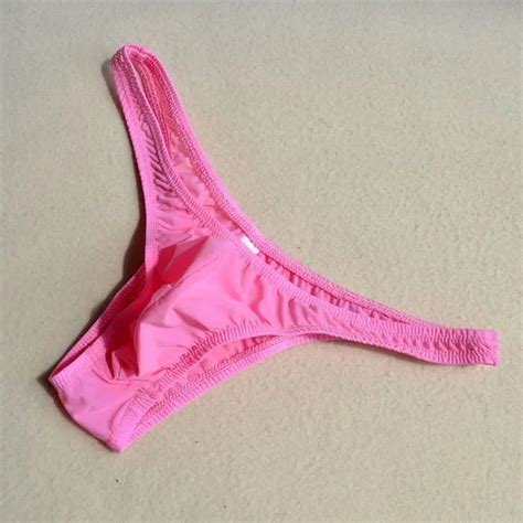 Men S Sexy Pink Ice Silk Low Rise Bikini Briefs Free Shipping In Briefs From Underwear