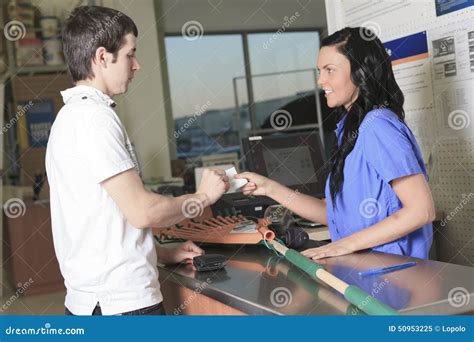 Sales Assistant Portrait In Home Appliance Shop Stock Image Image Of