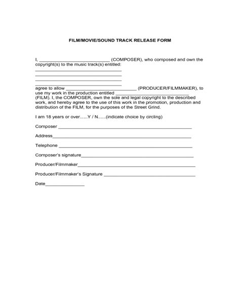 2025 Film Release Form Fillable Printable Pdf And Forms Handypdf