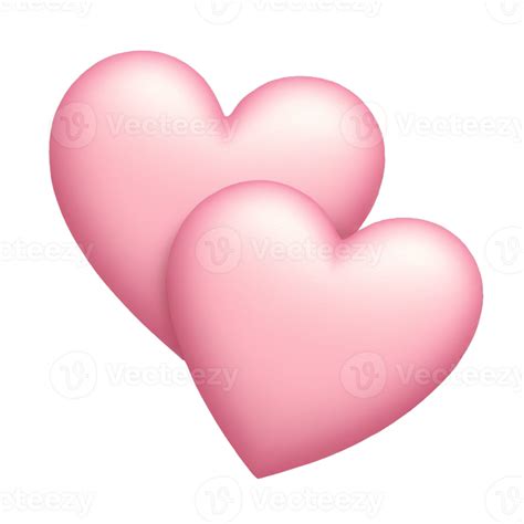 Two pink hearts emoji icon 52044682 PNG