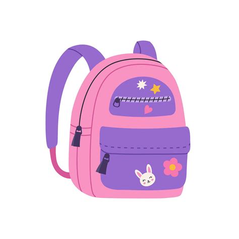 Cute pink school backpack with patches. Kids bag for school supplies ...