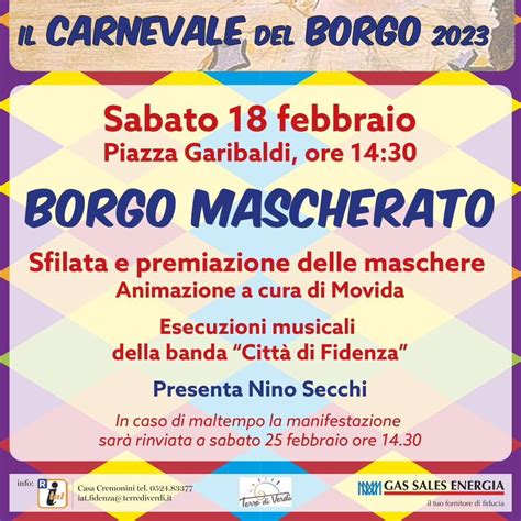 Il Carnevale Del Borgo Borgo Mascherato Nonsoloeventiparma