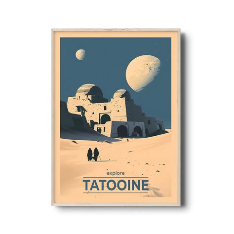 Tatooine Travel Poster Art Print | Star Wars Architecture Art